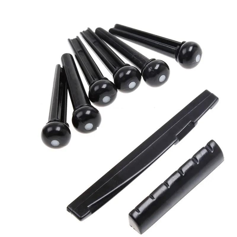 

Hot Sale One Set Folk Guitar Bone Bridge Pins Saddle Nut Small and Exquisite High Quality Guitar Parts & Accessories