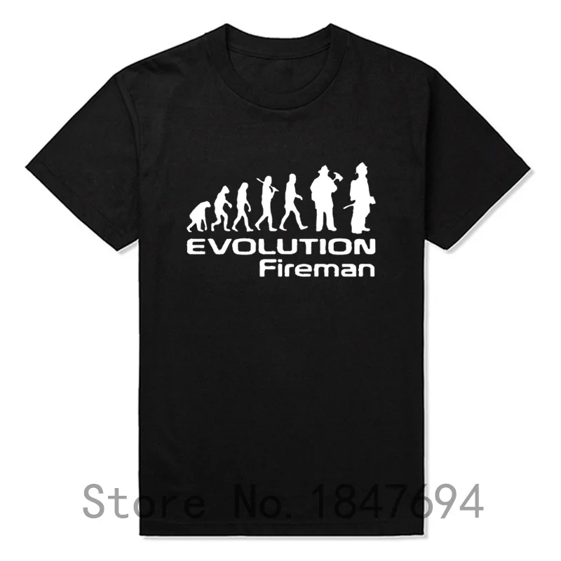 Image Evolution Of A Fireman Gift Firefighter T Shirt Football Baseball Sports T Shirt Summer Style Short Sleeve