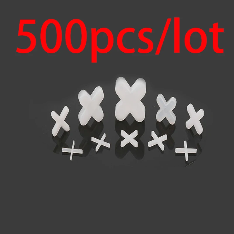 

500pcs 1.0mm Plastic Tile Spacer Cross Tiling Ceramic Tilers Plumbers White Cross Clips For Reuseable Tile Leveling System