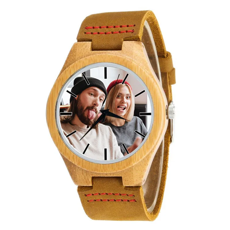 

A3315w Creative Gift Wood Watch image Printing Wooden Watch ladies clock Personality Creative Design Logo MESSAG Customized Gift