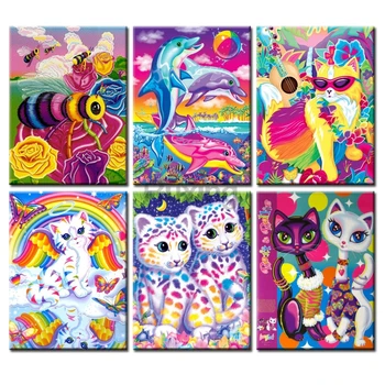 

DIY Diamond Embroidery Color painting cartoon animal Full Square Rhinestone Diamond Painting Cross Stitch Handicrafts decoration