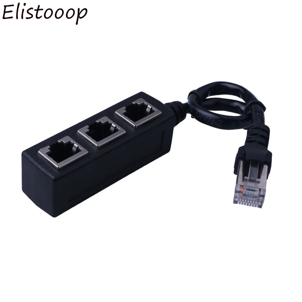 

Elistooop 1 to 3 Socket LAN Ethernet Network RJ45 Plug Splitter Extender Adapter Computer Cable Connector