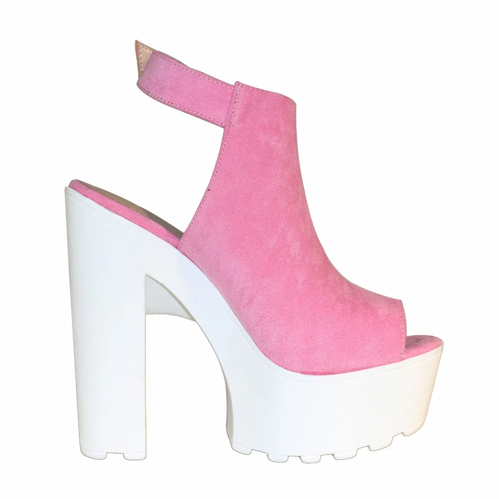 2018 Fashion Summer Womens Shoes Blue Black Almond Red Yellow Suede Chunky Heel Heels Peep Toe Sandals Casual High Quality17