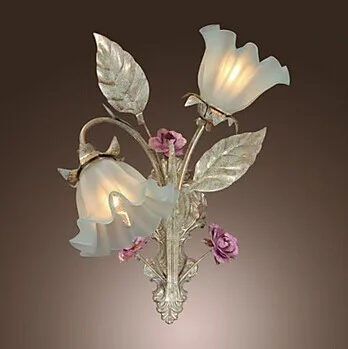 2 lights modern flowers design wall sconce led wall light home lighting country style for home - Designer Wall Lamps 2 lights modern flowers design wall sconce led wall light home lighting country style for home - Designer Wall Lamps