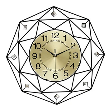 

European Round Wall Clock Living Room Modern Minimalist Creative Personality Home Clock Wrought Iron Bedroom Silent Decor 50Q106