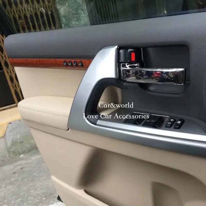 Для Toyota Land Cruiser V8 200 LC200 межкомнатных дверей подлокотник украсить боковой двери ручка Панель рамка для автомобиля аксессуары