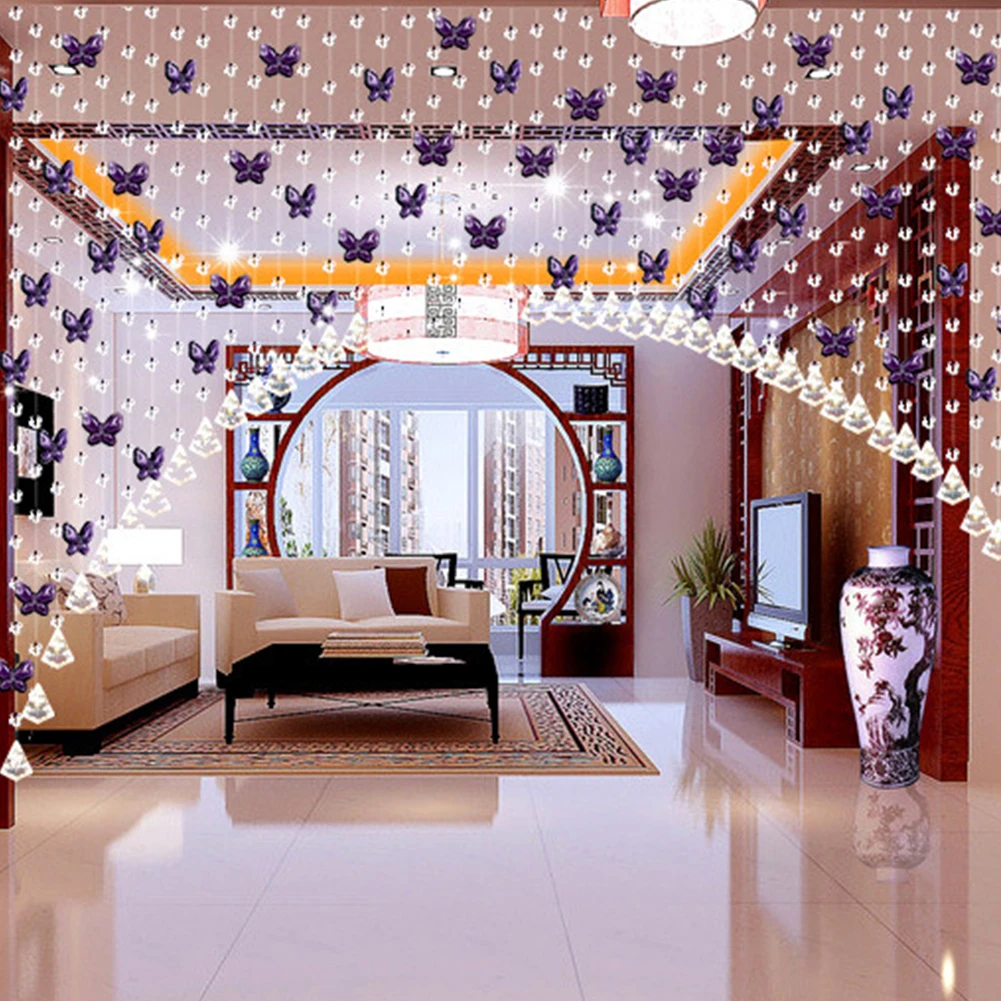 New 1 meters Glass Crystal Beads Curtain Butterfly Water Droplets Shaped Wedding Curtain Bead Home Decor Pendant Living Room New 1 meters Glass Crystal Beads Curtain Butterfly Water Droplets Shaped Wedding Curtain Bead Home Decor Pendant Living Room