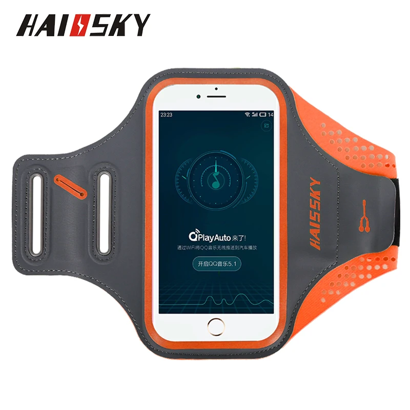 Haissky спортивный чехол для телефона на руку держатель для телефона Brassard повязка на руку для samsung S10 S10e iPhone X XR 7 8 Plus нарукавники сумки - Цвет: Orange
