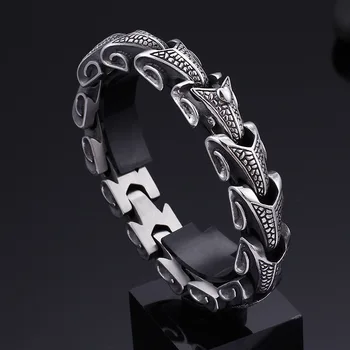 

Titanium steel keel bracelet Europe and America 316L men's snake bracelet, stainless steel jewelry