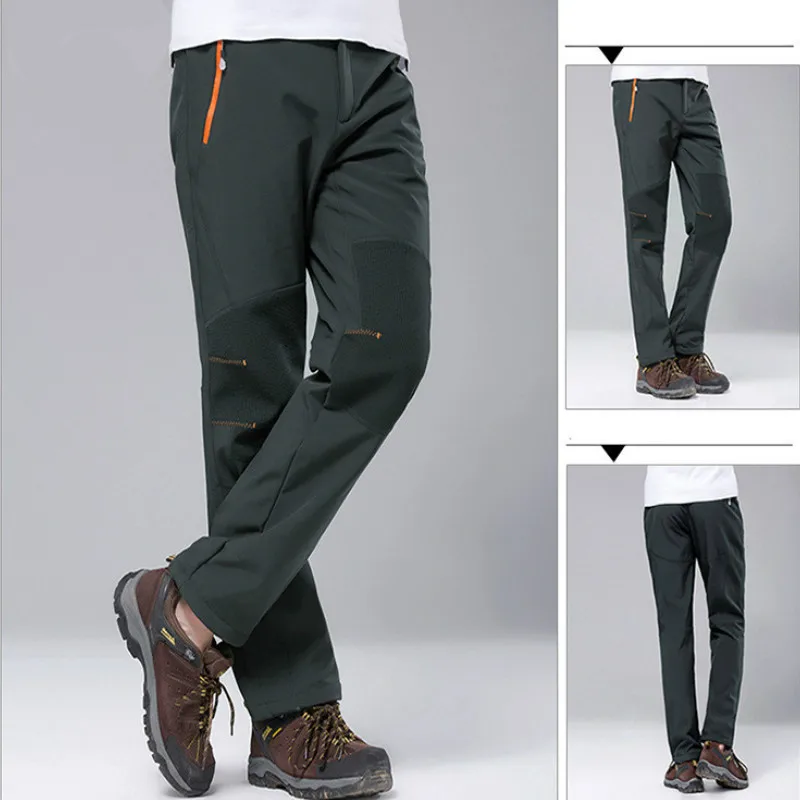 Amotrip invierno al aire libre hombres térmicos Camping y senderismo Pantalones Hombre cálido esquí Trekking escalada pantalones impermeable suave Shell