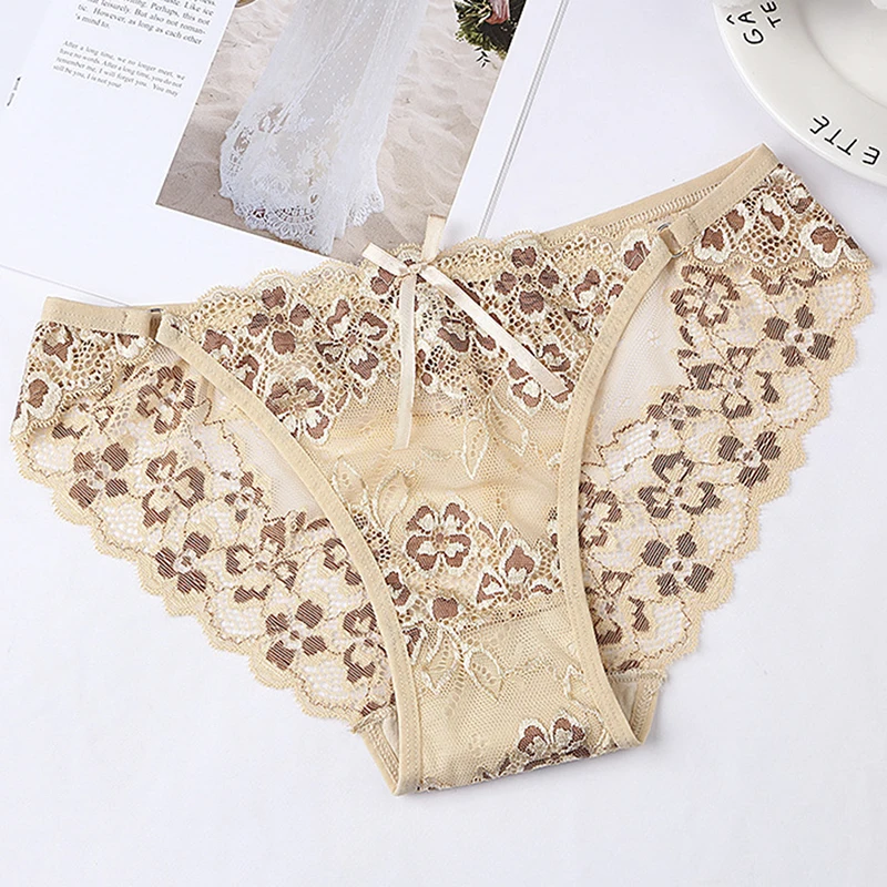 Sexy Lace Panties Women Fashion Cozy Lingerie Tempting Pretty Briefs High Quality Cotton Low Waist Cute Women Underwear