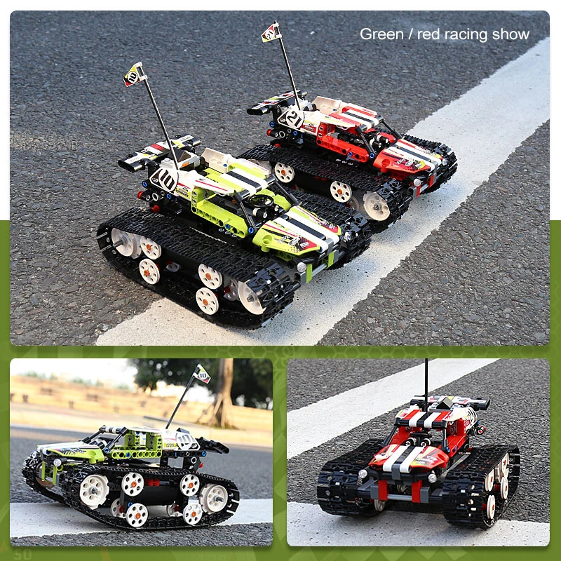 RC تتبع المتسابق سيارة متوافق LegoSet تكنيك 42065 20033 اللبنات الطوب التحكم عن بعد سيارة نماذج الصبي Diy لعب هدايا