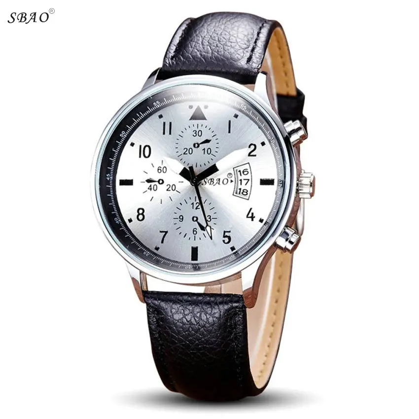 

SBAO Brand Watch Men Sport Quartz Men Watch Chronograph Wristwatch Relogio Clocks Reloj Hombre Mens Business Calendar Hours #04