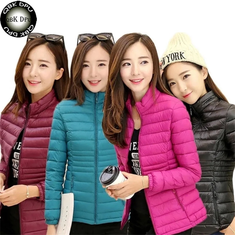 QBKDPU Plus Size 4XL 5XL Thin Winter Jacket Women 2018 Autumn Ultra Light Parka Coat Padded Jackets Black Casual Clothes L-5XL