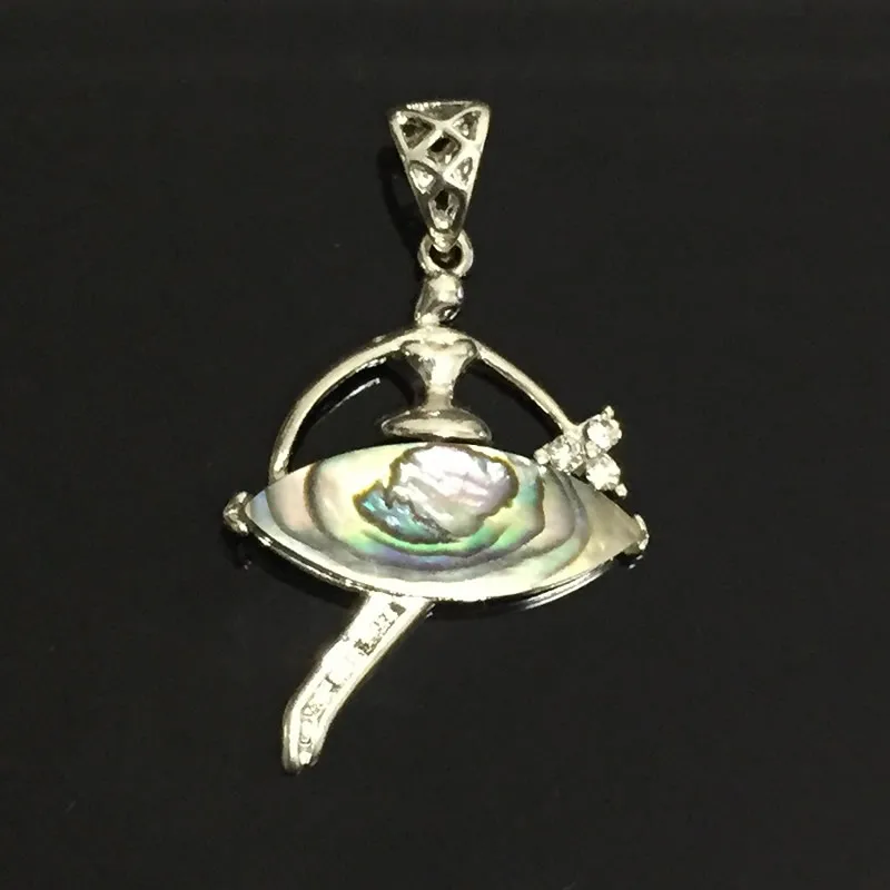 

Natural Seashell Pendant Dancing Ballet Girl Dancer Pendants Real Mother of Pearl Abalone Shell Oval Beaded Women Lady Jewelry