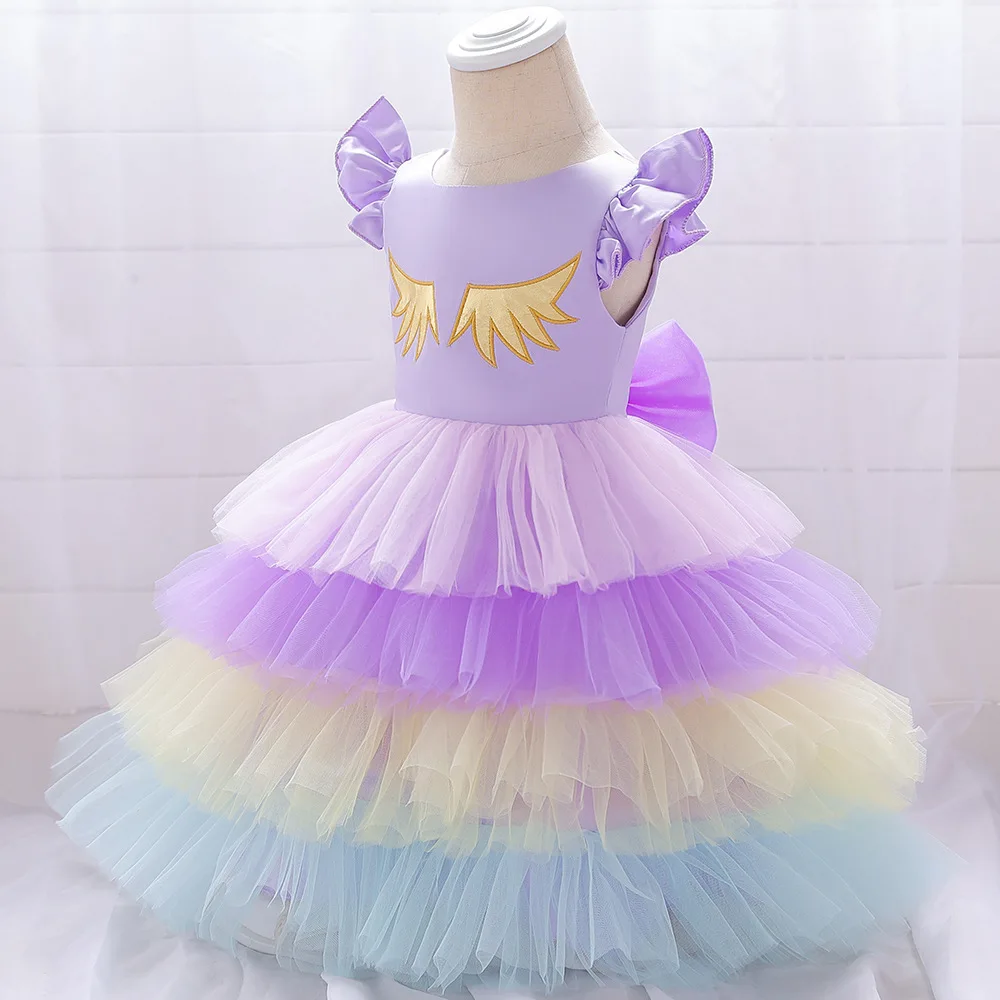 Платье принцессы для маленьких девочек платья с единорогом для детей Хэллоуин вечерние Платье для косплея элегантная одежда для маленьких девочек 1 лет, платья на день рождения, Бальное платье, vestidos
