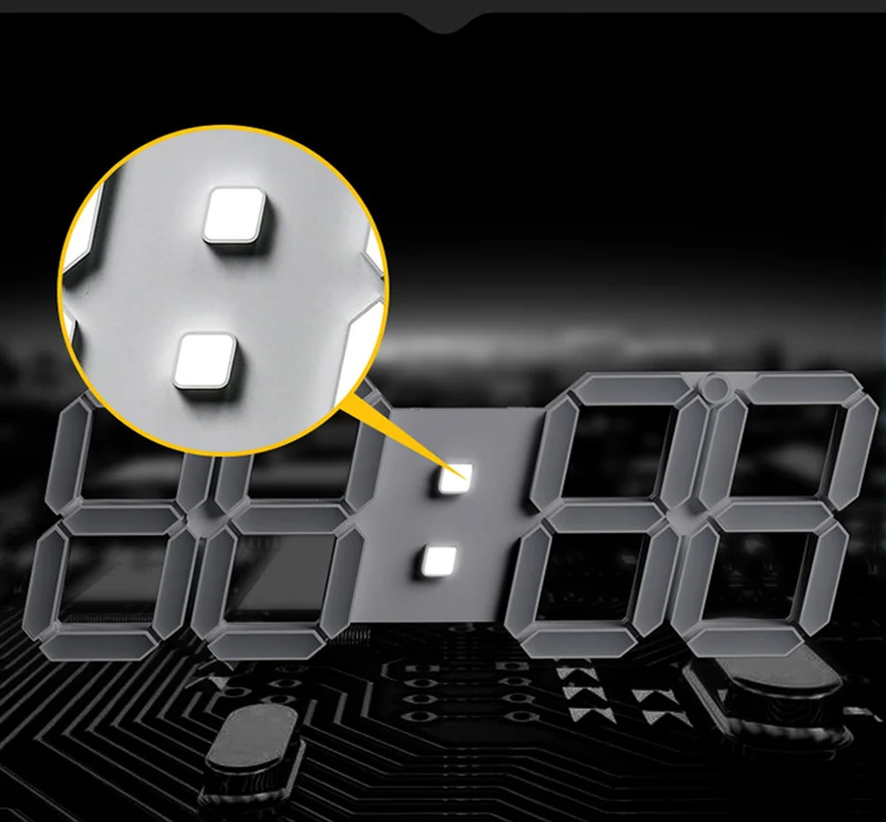 3D светодиодный настенные часы Современный цифровой Настольный будильник ночник Saat настенные часы для дома гостиной 24 или 12 часов