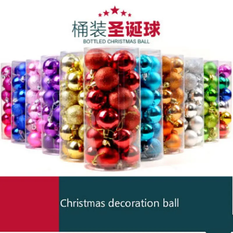 

24Pcs christmas tree decorations Light christmas balls xmas tree Glitter powder bolas de natal Matt palline di natale christmas