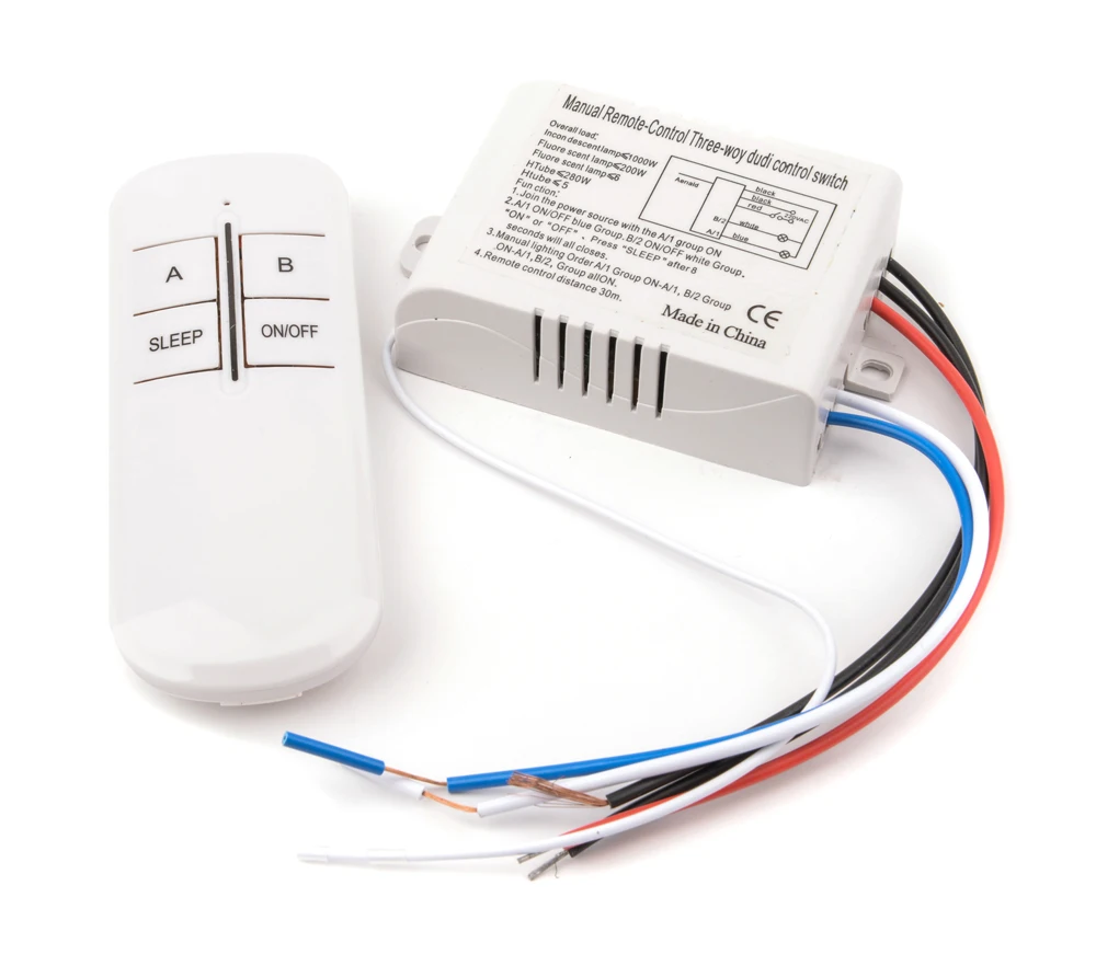 

ALLSOME 220V 2 Ways ON/OFF Wireless Remote Control Switch Digital Remote Control Switch for Lamp & Light HT036