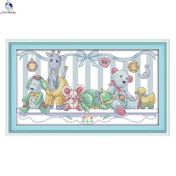 

JoySunday cross stitch kits needlework set Plush toys animal pattern 14CT 11CT cotton painting gift art factory wholesale Deal