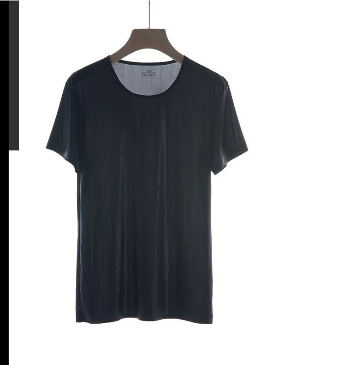 Men's seamless all season bottoming Undershirts Male superfine thin elastic soft short sleeve T-shirts Men quick dry Tops & Tees