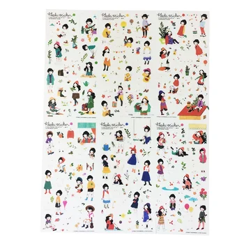 

6sheets/pack 16 Styles Can Choose Kawaii Cartoon DIY Diary PVC Stickers Cute Sticky Notes Planner Notebook Office Decoration