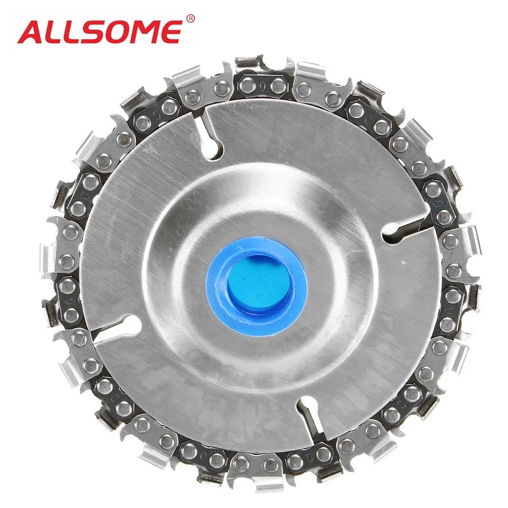 ALLSOME 4 Inch Steel Grinder Disc and Chain 22 Tooth Fine Cut Chain Set