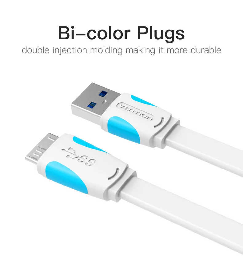 Кабель Vention Micro USB 3,0, 2 м, 0,5 м, быстрое зарядное устройство USB, кабель для синхронизации данных, USB 3,0, кабель для мобильного телефона для samsung S5, жесткий диск