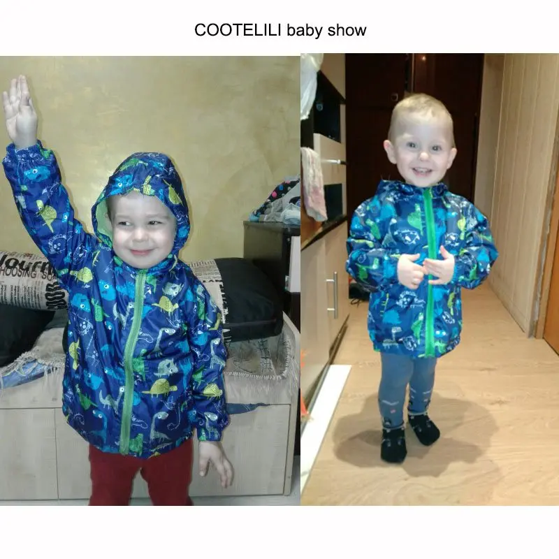 COOTELILI 80-120cm Spring Autumn Dinosaur Windbreaker Kids Jacket Boys Outerwear Coat Hooded Baby Clothing For Boys (4)