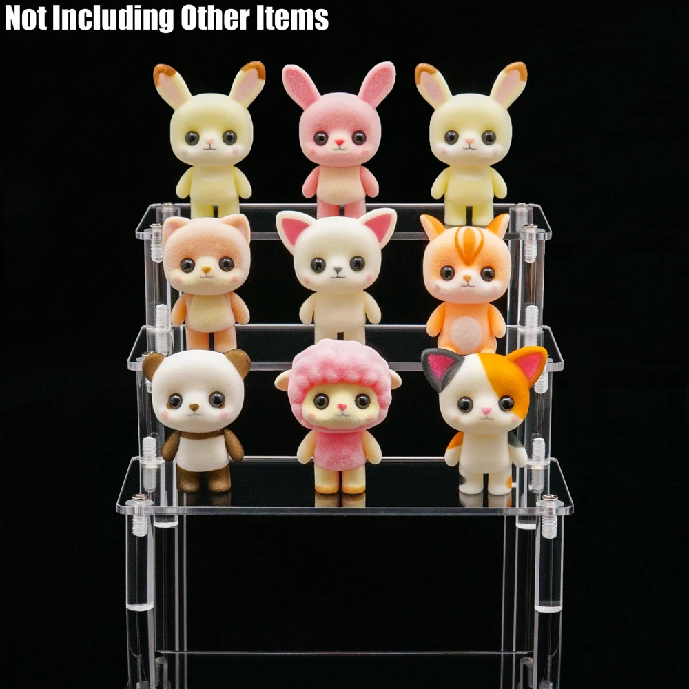 

Odoria DE 3-Tier Acrylic Display Riser Transparent Rectangular for Figurines Toys Nail Polish