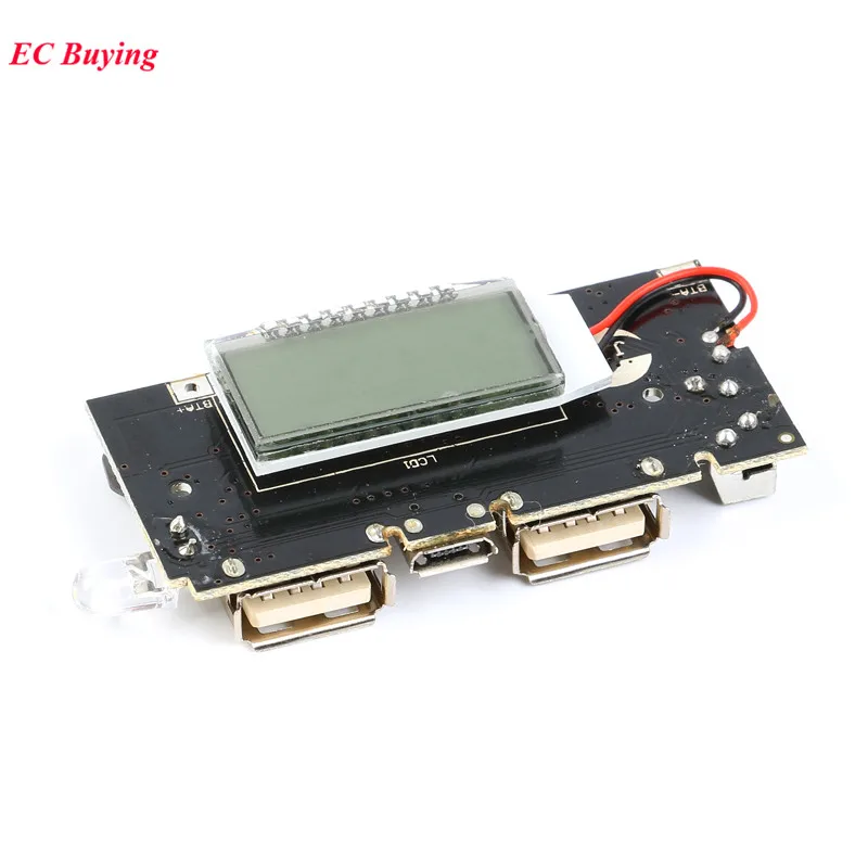 

1Pcs Dual USB 5V 2A Mobile Power Bank 18650 Lithium Battery Charger Board Power Regulator Module Digital LCD PCB 803-B V2.2
