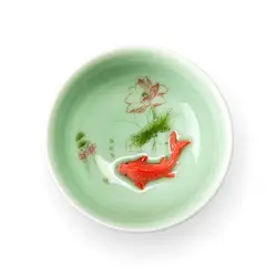 Китайский Чай чашки фарфор Селадон рыбы Чай набор чашка чайная посуда Керамика Китай кунг-фу Чай комплект Керамика чашки китайский подарок