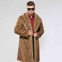 Брендовая мужская зимняя куртка из искусственного меха модное длинное пальто из искусственного меха норки большого размера Мужская Толстая теплая ветровка S-6XL Ds50768