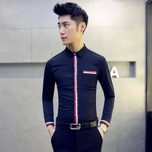 Весна Осень новая мужская рубашка подвижная Кнопка с длинным рукавом Повседневная деловая рубашка большие размеры 3XL 4XL 5XL