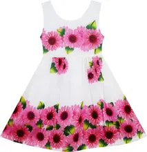 Filles Robe Sunflower Vert Feuilles Sans Manches 2017 D’été Princesse De Soirée De Mariage Robes Fille Vêtements Taille 2-6 Pageant Robe