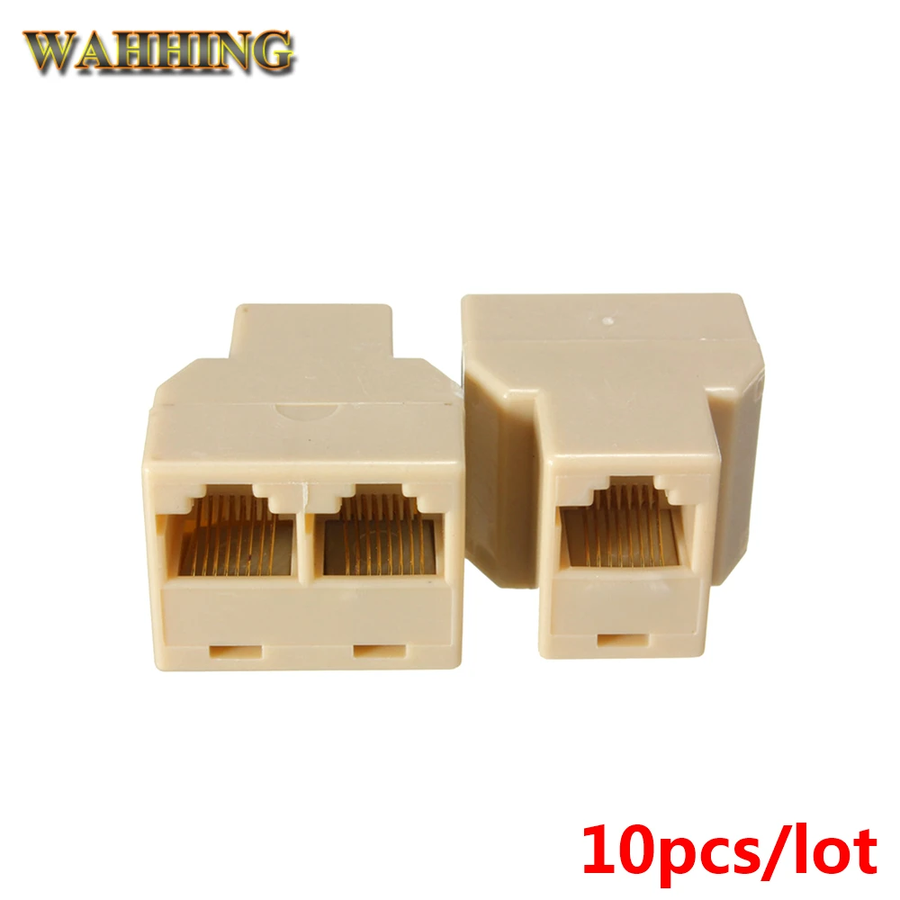 10pcs Two Way RJ45 Splitter Connector CAT5 CAT6 LAN ... rj45 connector cat 6 modular plug 
