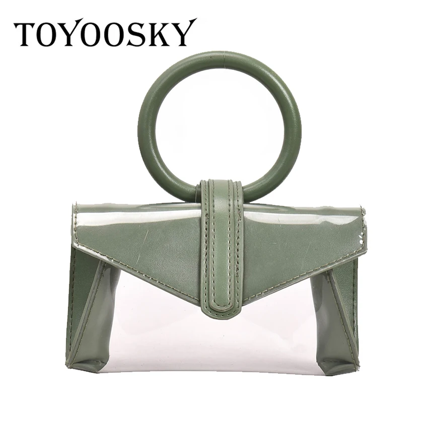 

TOYOOSKY 2019 Fashion Crossbody Bag For Women Clear PVC Transparent Belt bagTravel Phone Pouch Ladies PU Leather PVC Chest Bags