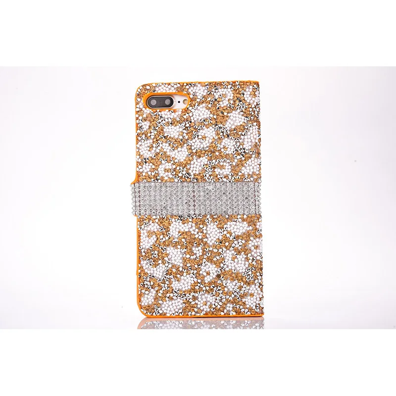 Leopard diamond rhinestone leather case iphone 6 6s 7 8 plus (9)