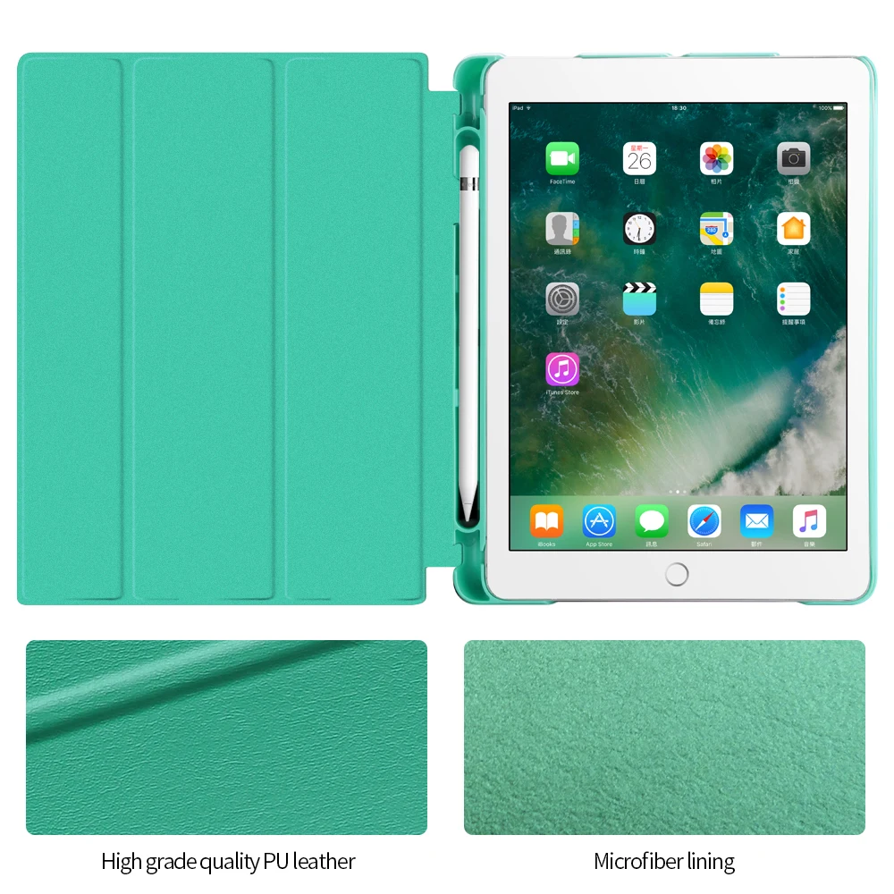 Чехол с держателем карандашом для нового iPad 9 7 дюйма 2017 2018 A1893 A1954 умный чехол
