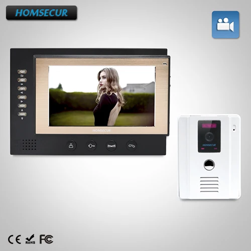 

HOMSECUR 7" Video Door Phone Intercom System+IR Night Vision for Home Security : TC011-W Camera(White)+TM701R-B Monitor(Black)