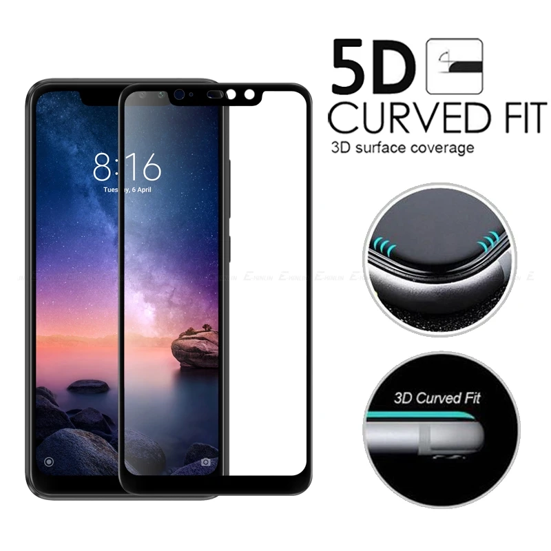 

2pcs 5D Full Cover Curved Edge Tempered Glass For Xiaomi Mi 9 8 SE A1 A2 Lite Mix 2 2S 3 Redmi Note 5 6 7 Pro Screen Protector