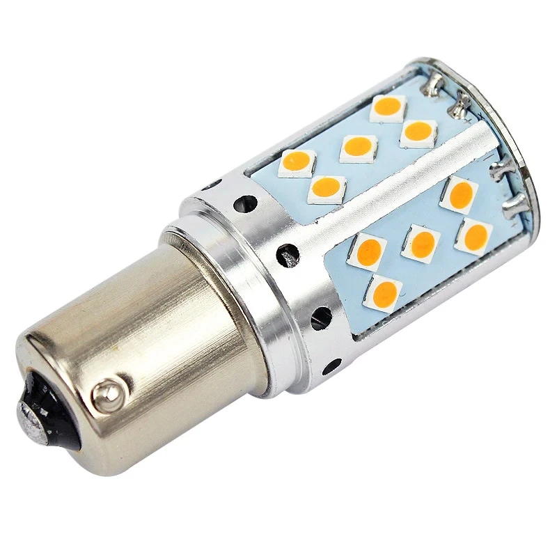 

1PCS 1156 LED No Hyper Flash Bulb PY21W BAU15S Car Turn Signal Light Canbus No Error Yellow/Amber 3030 35SMD 2100LM