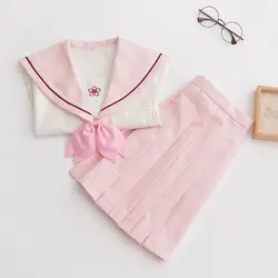 2018 новый летний JK японская школьная форма моряка модный школьный класс розовый костюм для девочек школьная форма для косплея