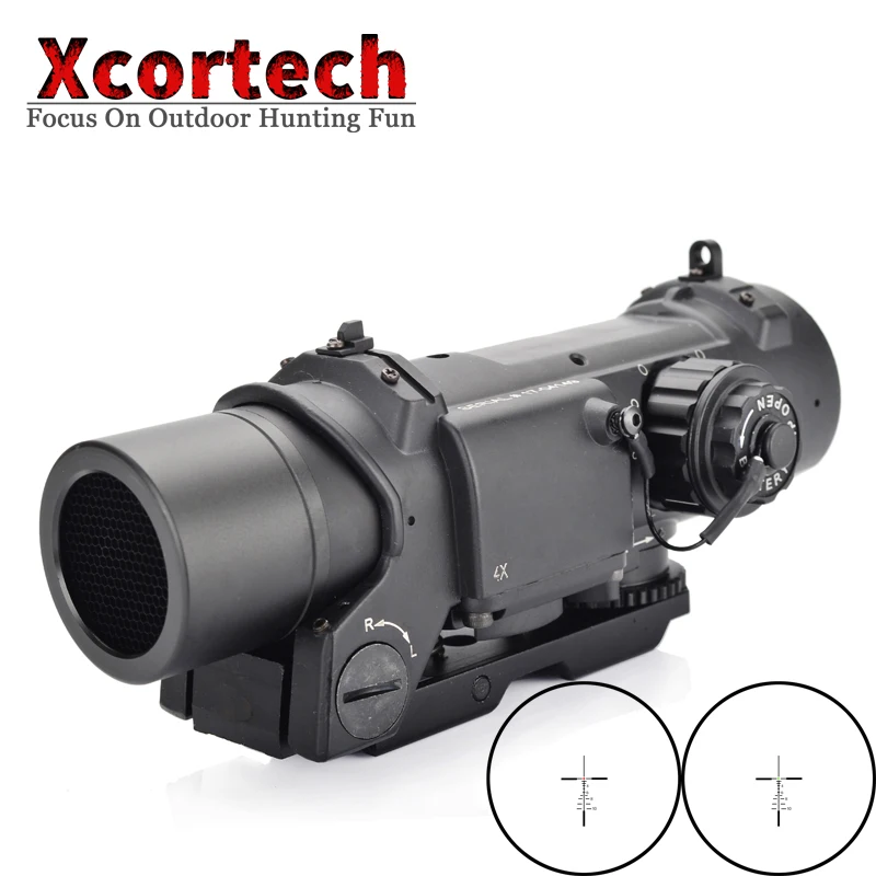 

Hunting Tactical 4x Fixed Dual Role Optic Rifle Scope Airsoft Scope Magnificate Scope Fit 20mm Weaver Picatinny Rail For AR15 M4