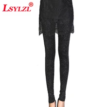 Модные женские черные брюки новые продукты полная звезды со сверкающими золотистыми бархат Высокая Талия Леггинсы Брюки для девочек узкие женские Q99