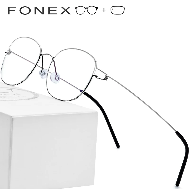 

Titanium Alloy Optical Prescription Glasses Frame Men Eyeglasses Korean Denmark Women Brand Designer Myopia Screwless Eyewear