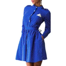 2016 Autumn Polka Dot Decoration Long Sleeve Sexy Slim Mini Dress Casual Style Dress Three Colors Dress Vestidos Q0009B