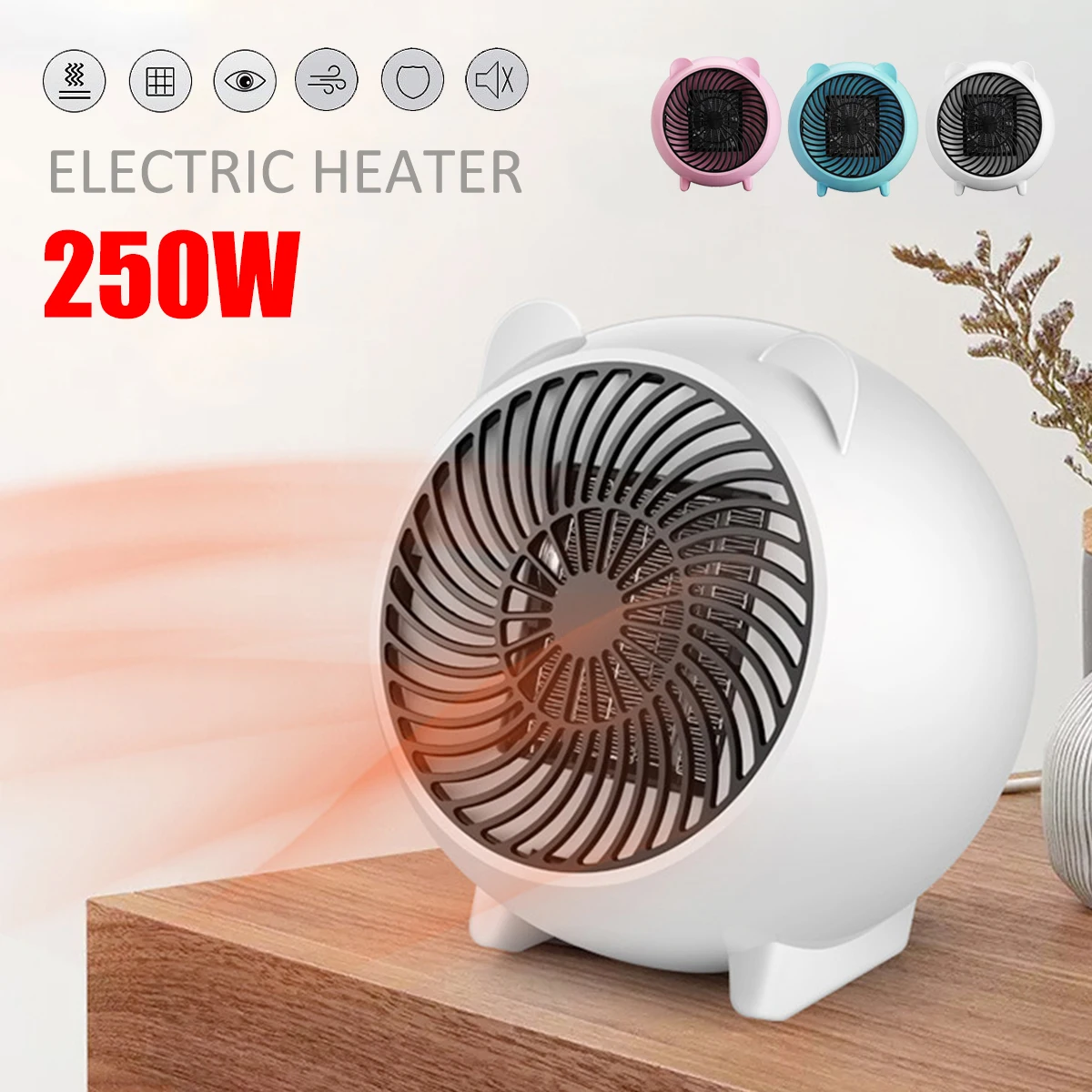 

250W Electric Heater Portable Mini Air Space Heater Electric Winter Heating Fan Hand Warmer Air Blower 220V EU/110V USplug