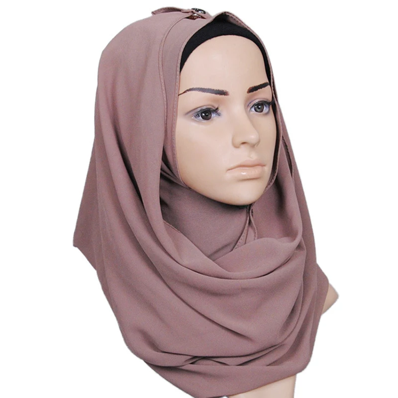 15 цветов мусульманский хиджаб женская шифоновая шапочка под хиджаб голова исламский платок дамская шляпа без полей шапка шарф 180 см длина шифоновый шарф