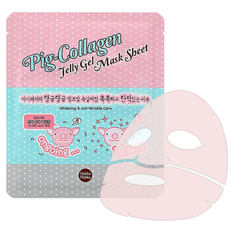 

HOLIKA HOLIKA Pig Collagen Jelly Gel Mask Sheet 25g Skin Care Face Masks Moisturizing Natural Essence Collagen Whitening Mask